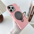 thumbnail image 1 of 3-in-1 Magnetic for iPhone 16 Plus Case with Rotatable Ring Holder Stand, Drop-Proof Shockproof Protective Case, Compatible with Mag-Safe Kickstand Phone Cover for iPhone 16 Plus, Pink, 1 of 8
