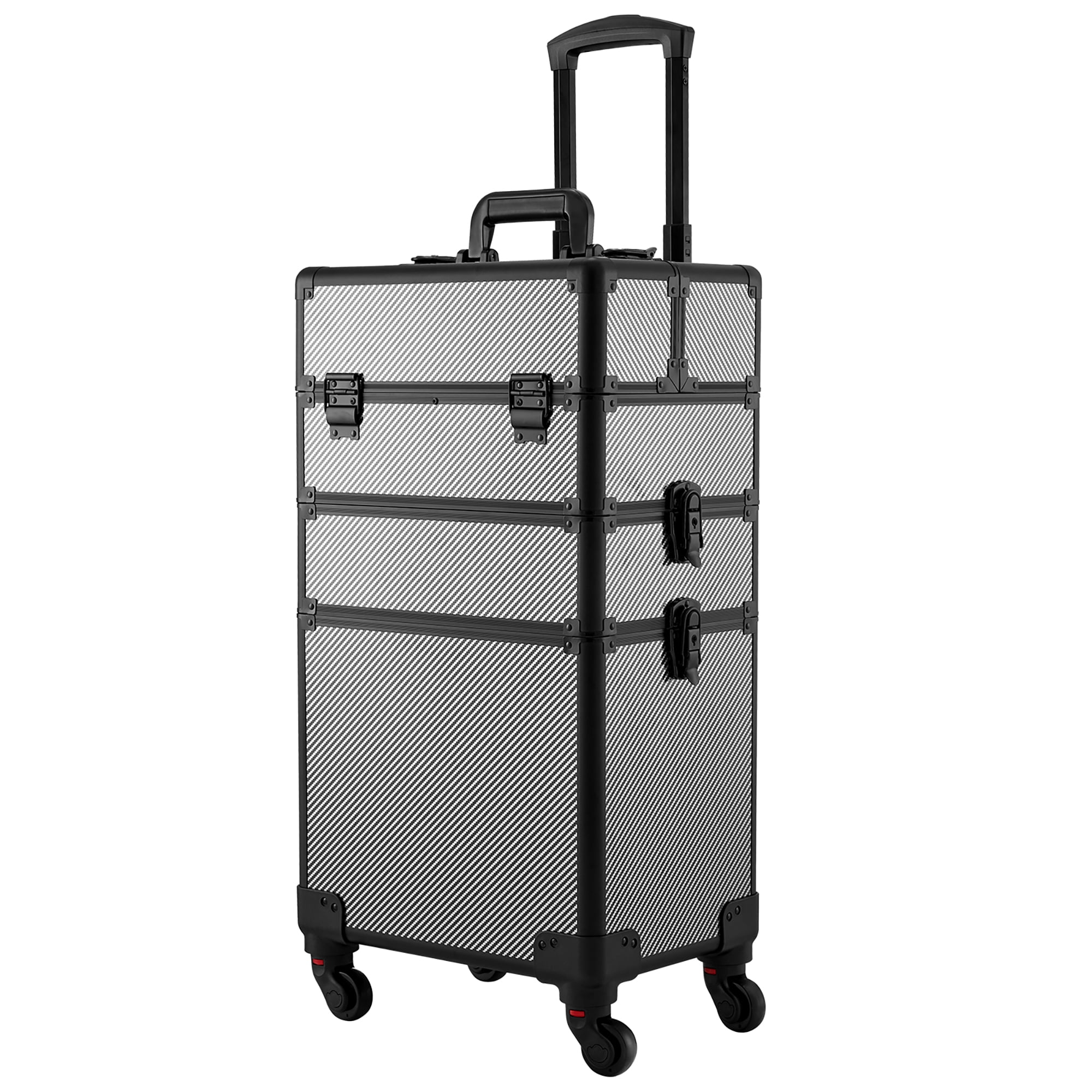3 in 1 Makeup Train Case Detachable Lockable Travel Trolley with Removable Wheels