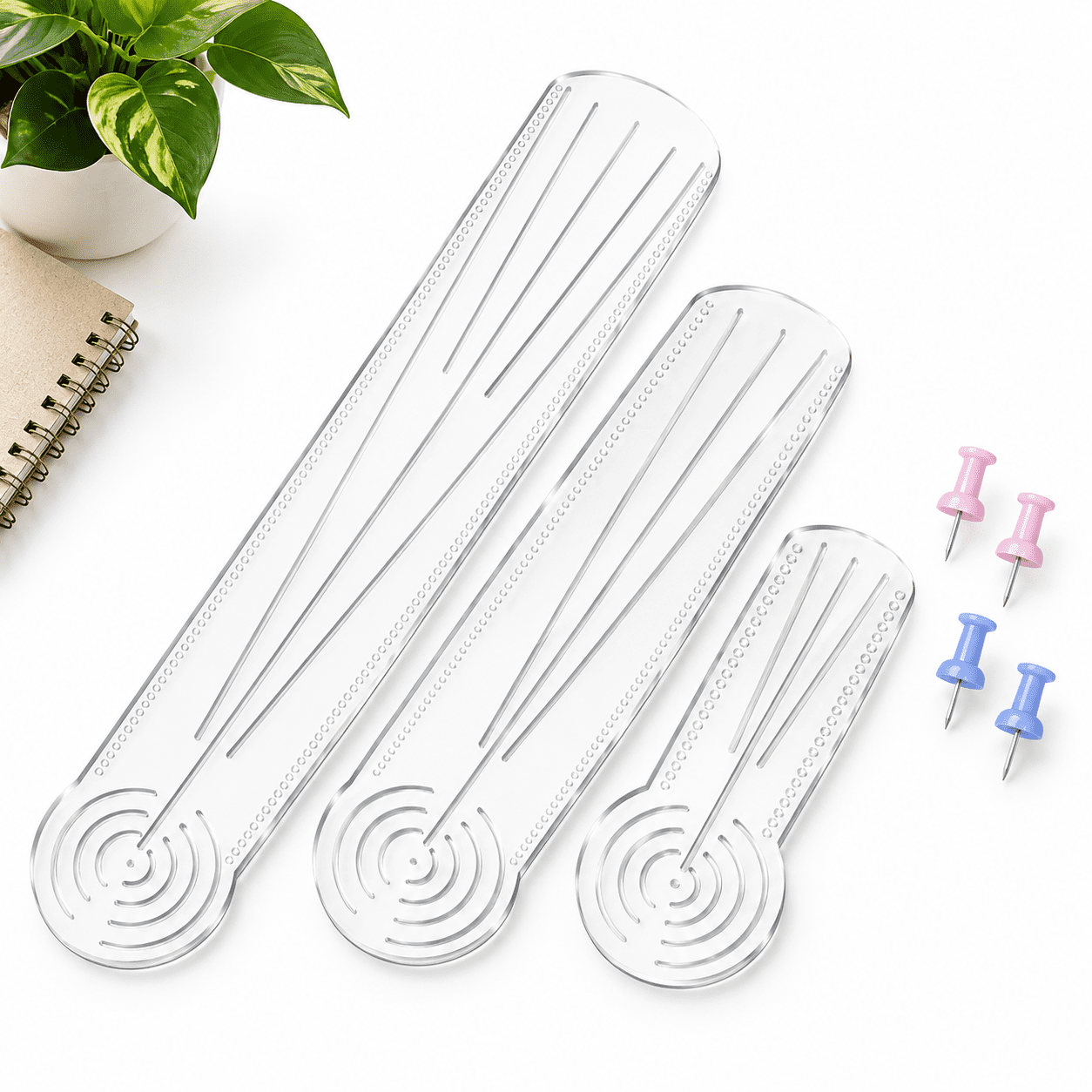 3-in-1 Mandala Ruler Tool, 3 Size Dot Art Circle Maker with Protractor ...