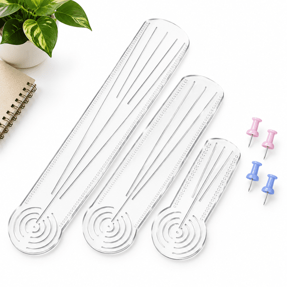 3-in-1 Mandala Ruler Tool, 3 Size Dot Art Circle Maker with Protractor and Straight Edge
