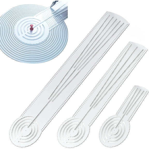 3-in-1 Mandala Ruler Tool with Holes, Mandala Dot Art Circle Maker, Compass Protractor Straight Dotting Ruler for Dot Art Geometric Mandala Pattern Design, 3 Sizes