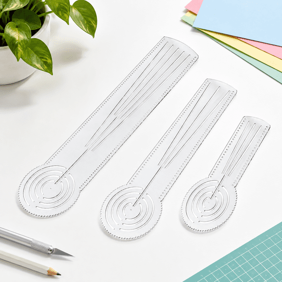 3-in-1 Mandala Ruler Tool With Holes Dot Art Circle Makerpprotractor Straight Dotting For Geometric Pattern Design 3 Sizes