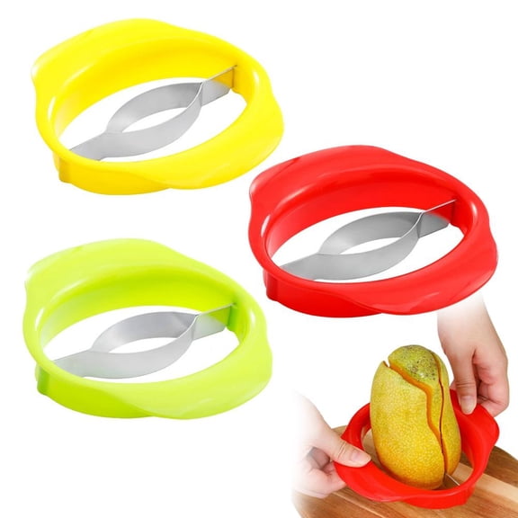 3-in-1 Mango Slicer, Easy-Grip Peeler and Pit Remover Tool with Multiple Color Gadg Peeler & Depitter Options- Fruit,1PCS