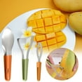 thumbnail image 1 of 3-in-1 Mango Slicer Tool Set - Stainless Steel Fruit Pulp Extractor for Easy Dicing & Serving, 1 of 5