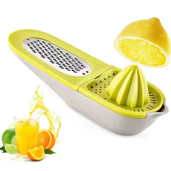 3 in 1 Manual Citrus Juicer and Zester, Lemon and Orange Hand Squeezer with Built In Zester, TIKA