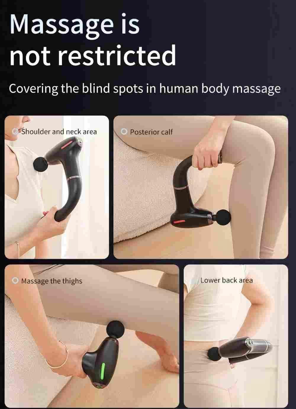 3-in-1 Massage Gun with Upgraded Extension Handle, Back Massager for Pain Relief