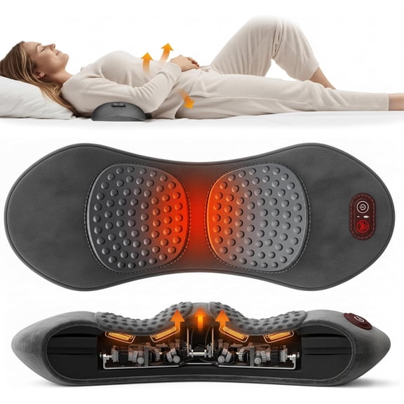 3-in-1 Massager Lumbar Support Pillow  Ergonomic Wedge Cushion with Adjustable Heat & Lumbar Support, USB Powered for Bed, Chair, and Office Comfort
