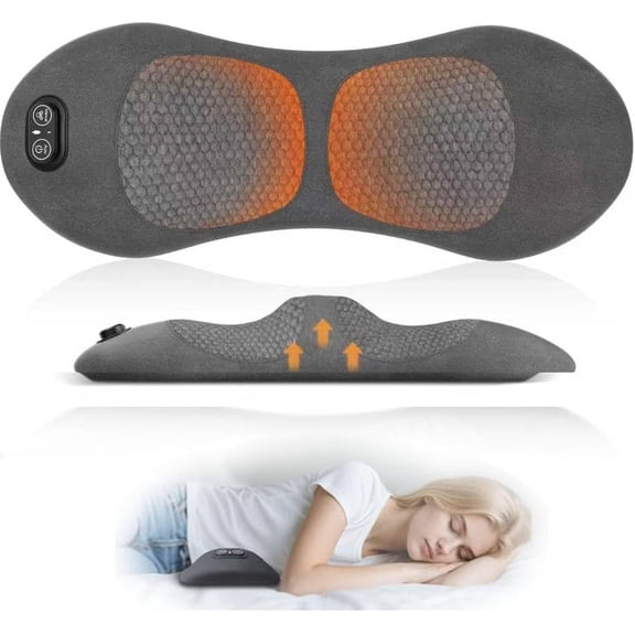 3-in-1 Massager Lumbar Support Pillow | Smooth Spine Triple Fusion Back Massager for Lower Back & Sciatica Pain Relief in Bed or Office Chair