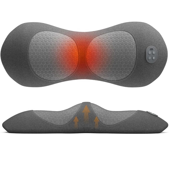 3-in-1 Massager Lumbar Support Pillow for Pain Relief, Triple Fusion(Heat & Massage & Traction), Ergonomic Memory Foam for Sciatica, Back Restore