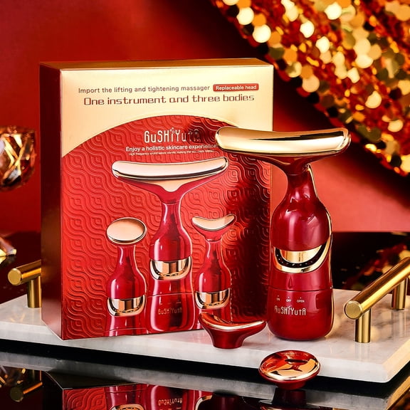 3-in-1 Microcurrent Facial Massager – Lift & Firm Skin, Reduce Wrinkles Face, Neck & Eye Rejuvenation