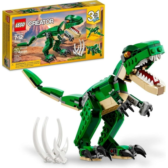 3 in 1 Mighty Dinosaur Toy, Transforms from T. rex to Triceratops to Pterodactyl Dinosaur Figures, Great Gift for 7-12 Year Old Boys & Girls, 31058