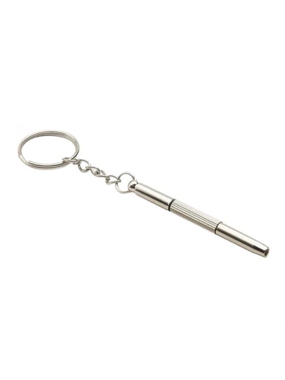 3-in-1 Mini Keychain Eyeglasses Repair Screwdriver Kit, Flat/Phillips/Hex Multi Tiny Driver, Portable Pocket Tool for Sunglasses, Watches and Small Electronic Gadget Fixing