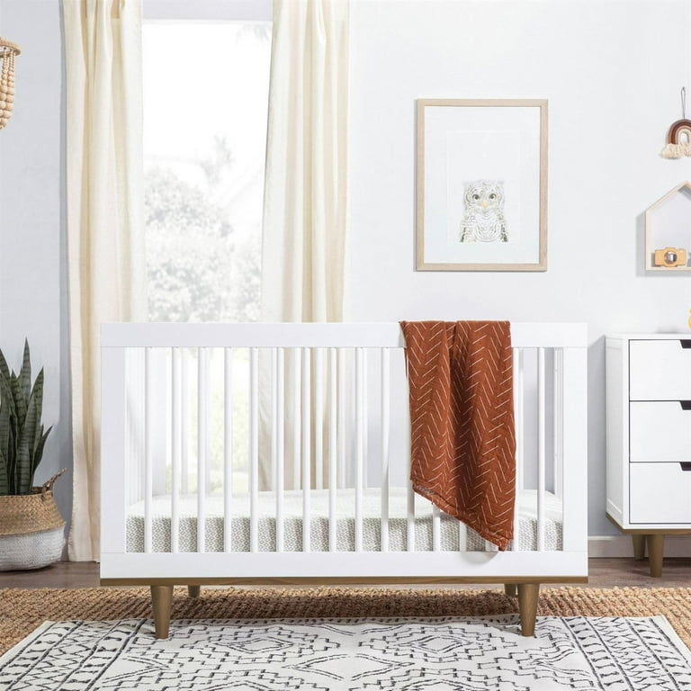 White and clearance wood baby crib