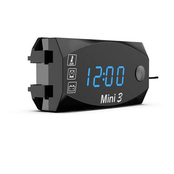3 in 1 Motorcycle Voltmeter Electronic Clock Thermometerfor LED Digital Display
