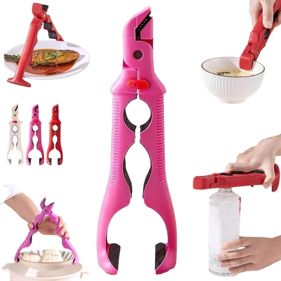 3-in-1 Multi-Purpose Heat-Resistant Anti-Scald Clamp, Versatile Bowl and Dish Pot Lifter for Microwave and Oven, Non-Slip Kitchen Gripper Tool