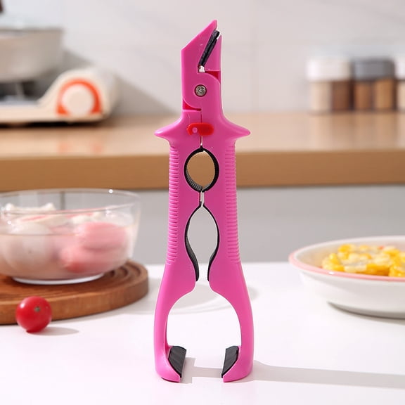 3-in-1 Multi-Purpose Heat Resistant Kitchen Gripper Clamp, Anti-Slip One Touch Lock Hot Plate Bowl Pot Holder Tool, Portable Lightweight Gripper for Cooking Baking Jar Opening Iron Grip