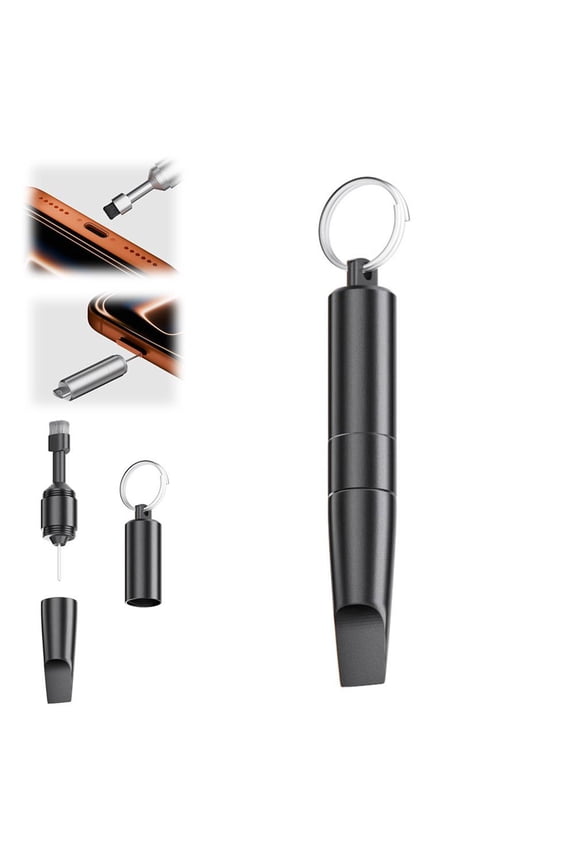 3-in-1 Multifunction Keychain Tool Aluminum Alloy EDC Pocket Gadget with Package Opener, Cleaning Brush & SIM Card Ejector, Portable Tech Maintenance Kit for Keys, Bags & Travel