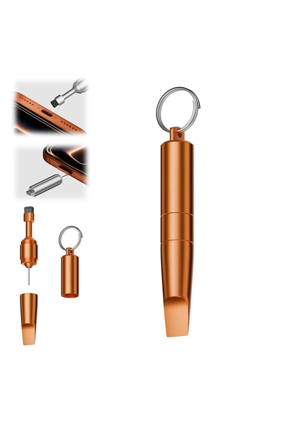 3-in-1 Multifunction Keychain Tool Aluminum Alloy EDC Pocket Gadget with Package Opener, Cleaning Brush & SIM Card Ejector, Portable Tech Maintenance Kit for Keys, Bags & Travel