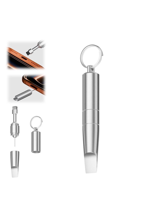 3-in-1 Multifunction Keychain Tool Aluminum Alloy EDC Pocket Gadget with Package Opener, Cleaning Brush & SIM Card Ejector, Portable Tech Maintenance Kit for Keys, Bags & Travel