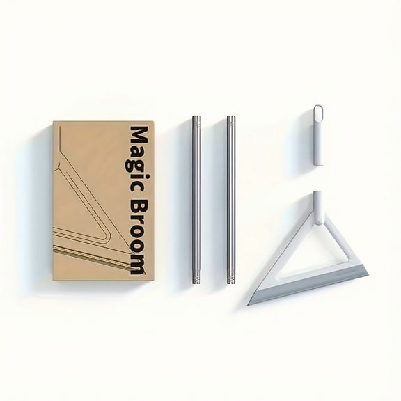 new3-Way Magic Broom Cleaner – TPR Sweeper, Squeegee and Scraper for Fast and Effective Cleaning of Floors, Glass and Tile Surfaces