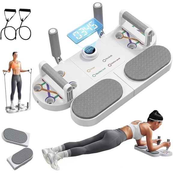 3-in-1 Multifunctional Push-Up Board, Strength Training Chest with Resistance Bands & Timer Counter for Chest, Abs, Arms & Core Training