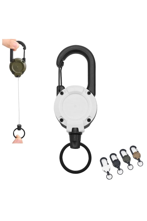 3-in-1 Multifunctional Retractable Pull Reel Carabiner Keychain – Mini Stainless Steel Key Clip for Backpacks & Belt Loops, Anti‑Lost Key Ring for Hiking, Everyday