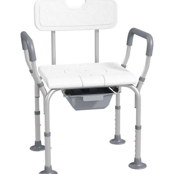 3-in-1 Multifunctional - Serves as Shower Seat, Commode, and Raised Toilet Seat - Bedroom or Bathroom - Comfortable for Seniors and Disabled