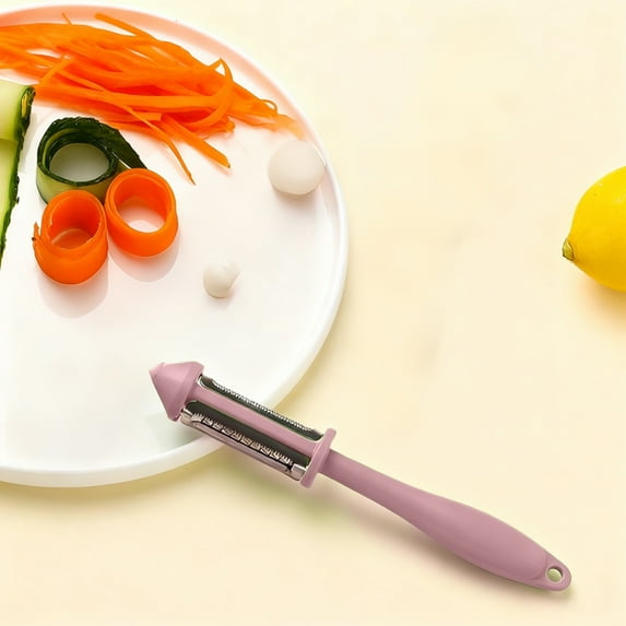 3-in-1 Multifunctional Vegetable Peeler | Julienne, Slice & Dice Kitchen Tool | Hangable Handle for Potato, Carrot, Tomato, Cucumber | Includes Potato Eye Remover