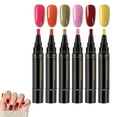 thumbnail image 1 of 3-in-1 Nail Gel Pen Set of 6, Portable Quick-Dry UV Gel Polish with Built-In Base & Top Coat, Travel-Friendly Nail Art Kit for Home & On-the-Go, 1 of 5