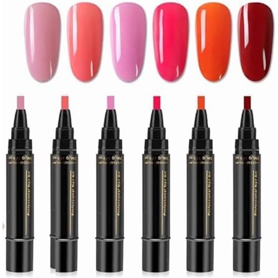3-in-1 Nail Gel Pen for Salon Quality Manicures, Fast Drying Convenient Nail Art Tool, Portable Glue Pen for Travel, Chip-Free Long-Lasting Results