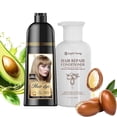 thumbnail image 1 of 3-in-1 Natural Hair Dye Shampoo & Hair Repair Conditioner Bundle - Gray Coverage & Deep Moisture - Vegan, Sulfate-Free, Color-Safe - Argan Oil, Collagen - 2x400ml (ASH BLONDE), 1 of 6