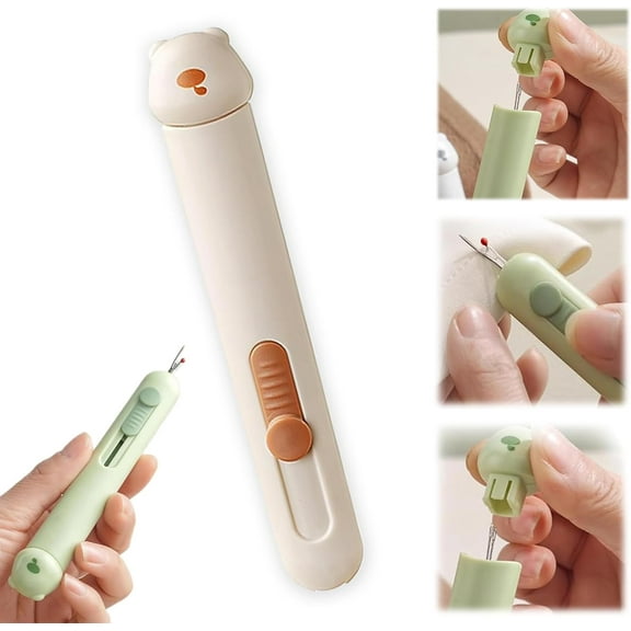 3-in-1 Needle Threader Seam Ripper, 2025 Upgraded Tool for Quick Threading and Seam Removal, Mini Sewing & Hand Sewing Accessories for Crafts, Knitting, Quilting