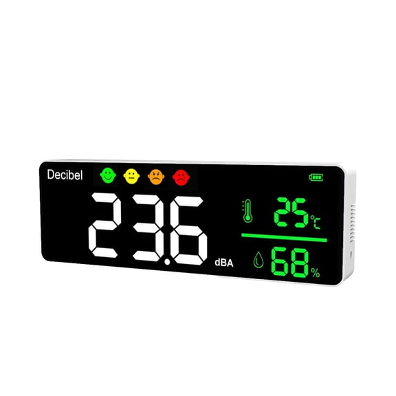 3 in 1 Noise Tester Digital Decibel Sound Temperature Humidity Meter Indoor Wall Mounted Noise Measuring Instrument Detector