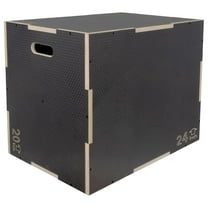 3 in 1 Non-Slip Wooden Plyo Box Plyometric Box Jumping Exercise, Multiple Sizes