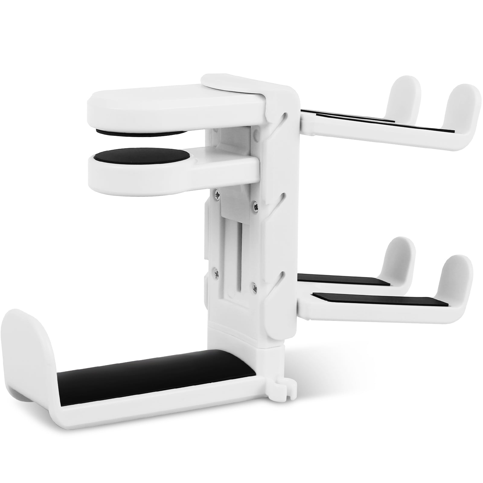 Aluminum 2in1 Desk Cup Holder With Rotable Headphone Hanger, Anti-Spill Durable (Silver