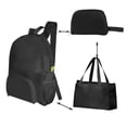 thumbnail image 1 of 3-in-1 Packable Travel Backpack, Foldable Tote Bag with Compact Pouch, Waterproof Lightweight Daypack for Commuting, Hiking, Gym, and Weekend Trips, Black, 1 of 7