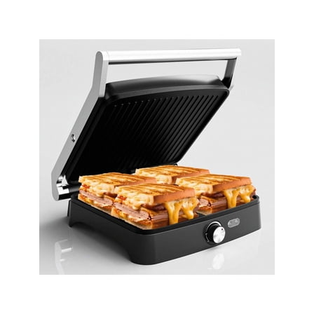 3-in-1 Panini Press & Griddle Grill，4-Slice With Temperature Control，Removable Dishwasher-Safe Plates，Perfect For 2026