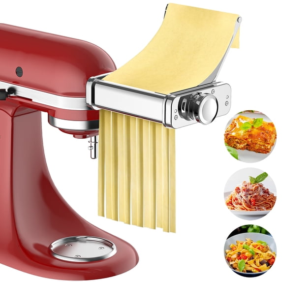 3 in 1 Pasta Attachment for KitchenAid Stand Mixer, All Metal Pasta Maker KitchenAid Attachment by Gvode