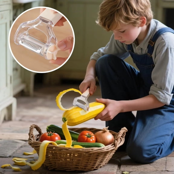 3-in-1 Peeler Multi-functional Potato and Vegetable Scraper, Compact Kitchen Tool for Home or Student Dormitory, Manual Handheld Fruit Slicing Knife A077