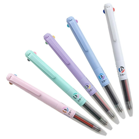 3 in 1 Pen Three Color Gel Teenager Accessory Delicate Drawing Pens Multicolor Multifunction Plastic Student 5 Pcs