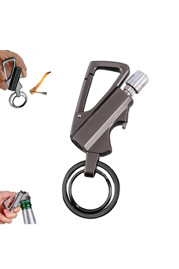 3-in-1 Permanent Match Keychain Tool with Bottle Opener, Striker Lighter for Camping