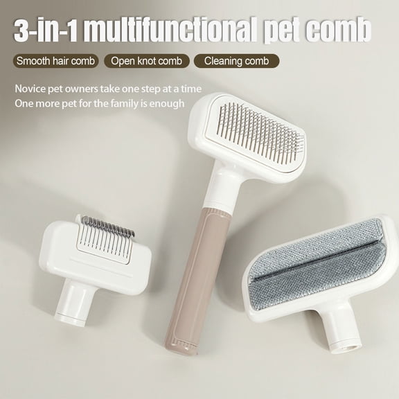 3-in-1 Pet Grooming Comb Home Cleaning Fur Remover Brush for Dogs Cats Multi-Functional Shedding Tool for Furniture Carpet