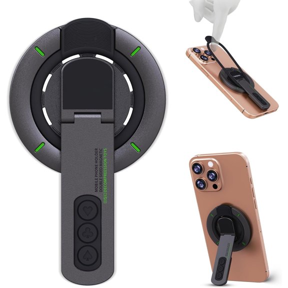 3-in-1 Phone Grip Stand with 360? Roration Angle Adjustment, Finger Ring & Fidget Design, Gym -Sided Phone Kickstand for Phones