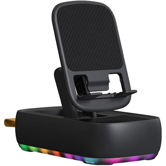 3-in-1 Phone Stand with Wireless Speaker & Portable Charger - RGB LED Light, HD Stereo Surround Sound, Cool Gadget Gift for Men, Women, Dad, Mom, Husband, Wife - Birthday Gift Idea