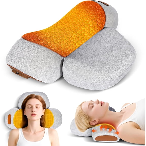 3-in-1 Pillow- Rechargeable Massage Hump for , with Heat, Traction, Hump Corrector