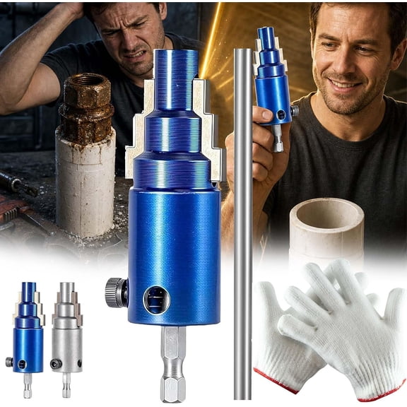3-in-1 Pipe Thread Repair Tool Fits 1/2", 3/4", 1" pipes, no tool switch needed. Fixes broken inner threads of angle valves, faucets and tees for easy DIY plumbing.