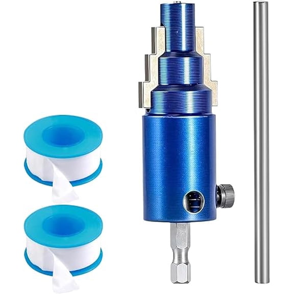 3-in-1 Pipe & Valve Extractor, 1/2" 3/4" 1" Broken Pipe Extractor Tool, 3 in 1 Internal Pipe Wrench for Rusted Faucet Bolts, Angle Valves, Damaged Nipples, Electric Drill Manual(B)