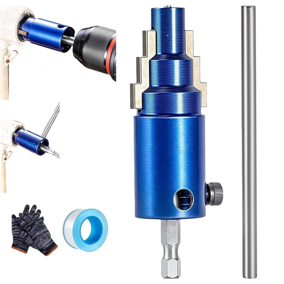 3-in-1 Pipe & Valve Extractor, 2026 New Broken Pipe Extractor Tool, Reverse Thread Remover for 1/2" 3/4" 1" Pipes, Electric Drill Internal Pipe Wrench for Rusted Damaged Faucet Bolts