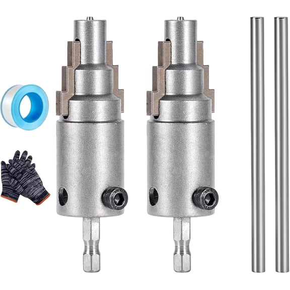 3-in-1 Pipe & Valve Extractor, 2026 New Broken Pipe Extractor Tool, Reverse Thread Remover for 1/2" 3/4" 1" Pipes, Electric Drill Internal Pipe Wrench for Rusted Damaged Faucet Bolts (Sliver,2 Set)