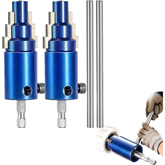 3-in-1 Pipe & Valve Extractor, Broken Pipe Extractor Tool, 3-in-1 plumbing valve removal tool, Steel Reverse Thread Remover for 1/2 3/4 1 inch valve bolt removal (2 set)